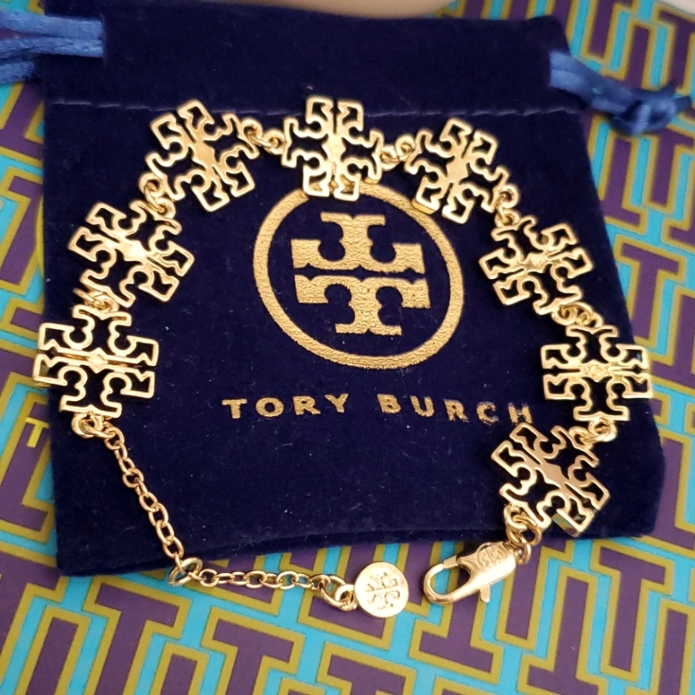 Tory Burch Gold Hollow Kira Bracelet, Firm price